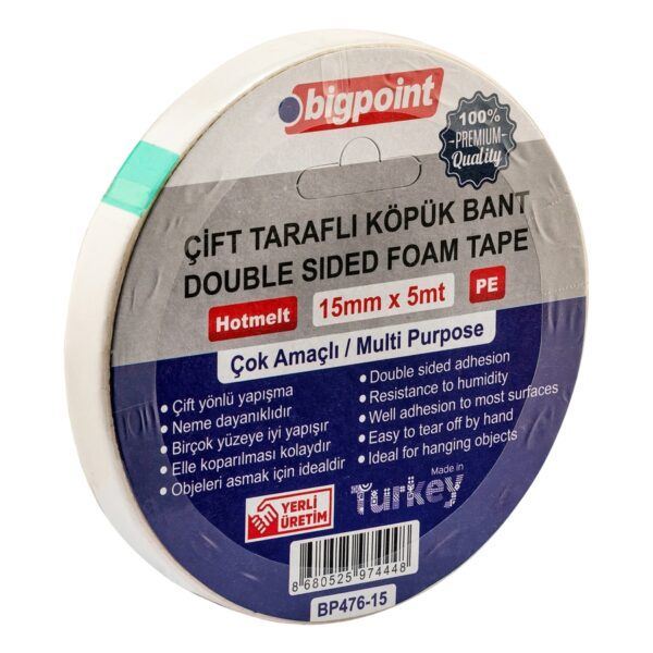Çift Taraflı Köpük Bant 15mmx5m