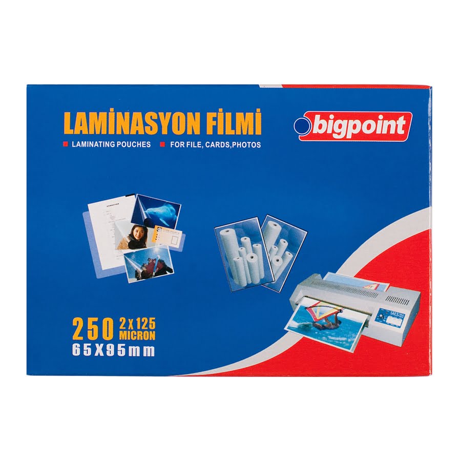 Laminasyon Filmi 65x95 mm 125 Mikron 100 lü Kutu Laminasyon Filmi 65x95 mm 125 Mikron 100 lü Kutu