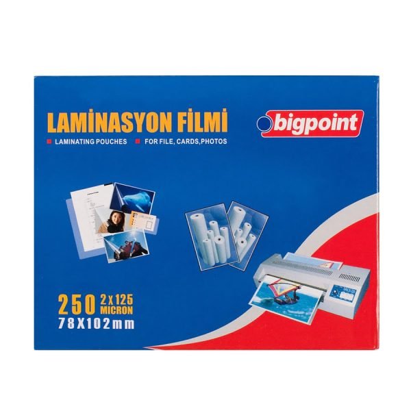 Laminasyon Filmi 78x102 mm 125 Mikron 100 lü Kutu