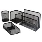 Metal Perfore 4'lü Set Siyah