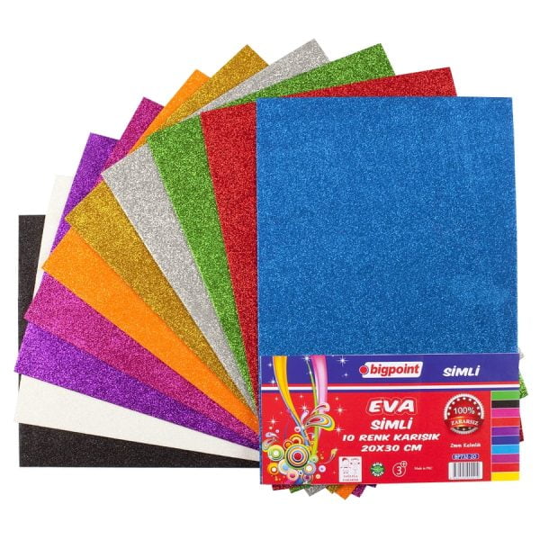 Simli Eva 20x30 cm Karışık 10 Renk