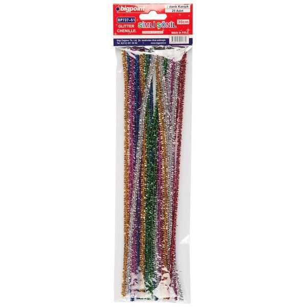 Simli Şönil 30 cm 7 Renk / 25 li Poşet