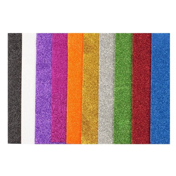Simli Yapışkanlı Eva 35x50 cm Karışık 10 Renk