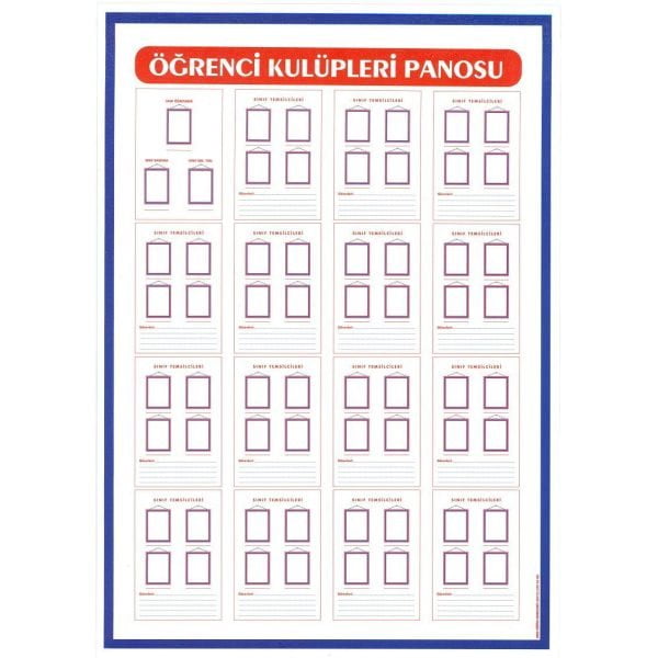 Öğrenci Kulüpleri Panosu 50x70 cm