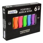 Akrilik Fosforlu Boya Seti 6 Renk 15 ml
