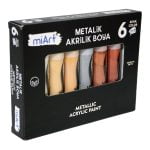 Akrilik Metalik Boya Seti 6 Renk 15 ml