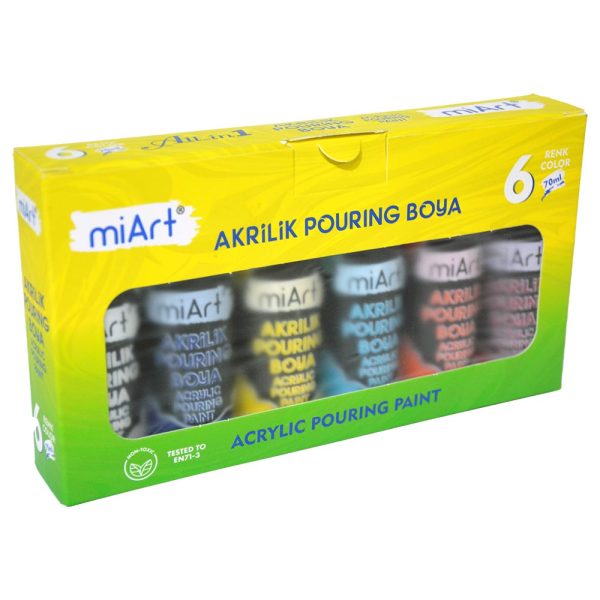 Akrilik Pouring Boya Seti 6 Renk 70 ml