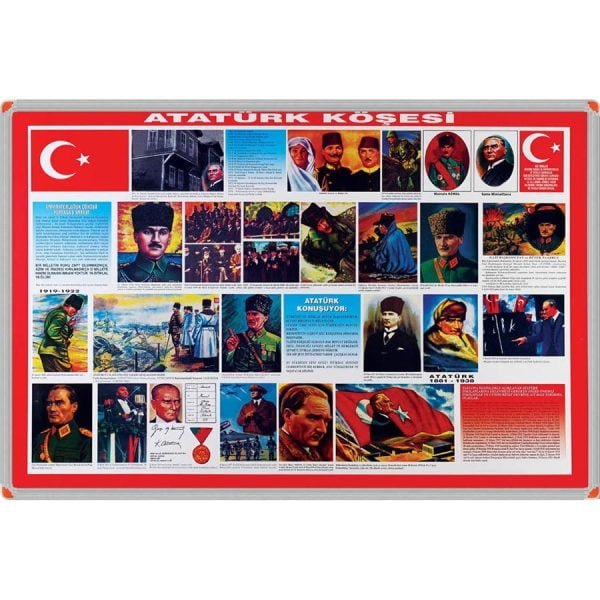 Atatürk Köşesi Panosu (Alüminyum Çerçeveli) 70x100 cm