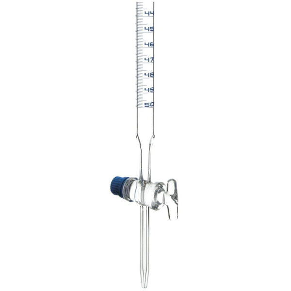 Büret Düz Şeffaf Cam Musluklu 50 ml