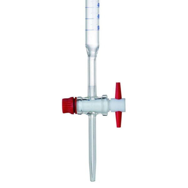 Büret Düz Şeffaf PTFE Musluklu 100 ml