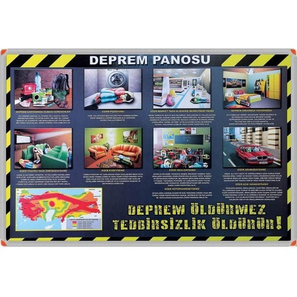 Deprem Panosu (Alüminyum Çerçeveli) 70x100 cm