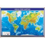 Dünya Fiziki Harita Panosu (Alüminyum Çerçeveli) 70x100 cm