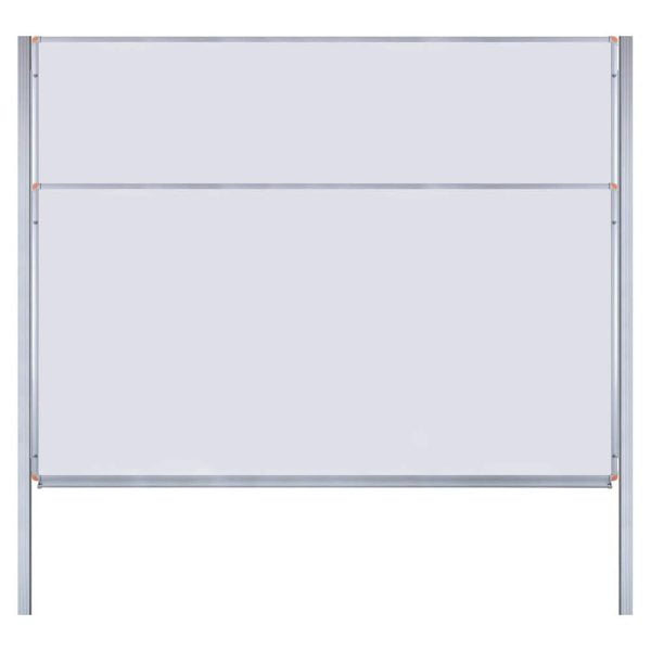 Çiftli Giyotin Çelik Emaye Beyaz Yazı Tahtası 100x300 cm