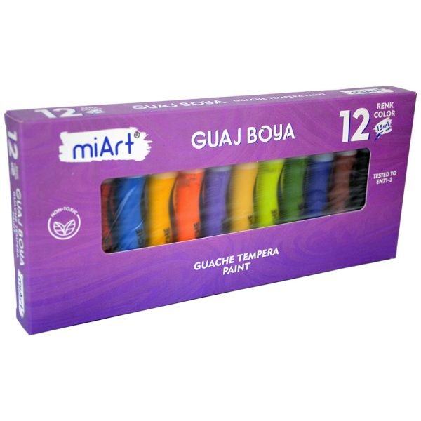 Guaj Tempera Boya Seti 12 Renk 15 ml