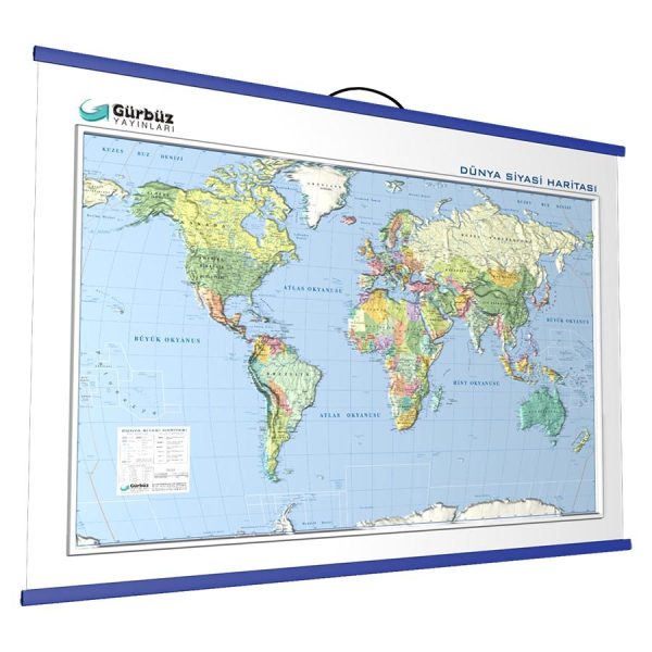 Kabartma Dünya Siyasi Haritası 70x100 cm
