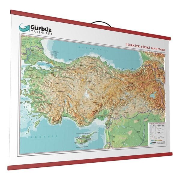 Kabartma Türkiye Fiziki Haritası 70x100 cm