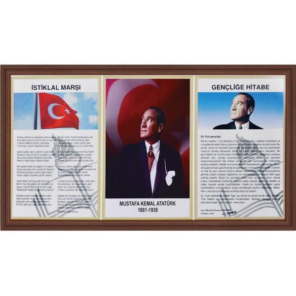 Milli Levhalar Panosu 3 Parça (Mdf Çerçeveli) 45x90 cm