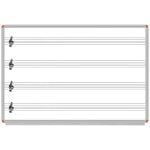 Müzik Çizgili Laminant Beyaz Yazı Tahtası 120x240 cm