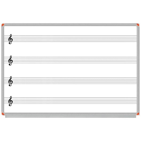 Müzik Çizgili Laminant Beyaz Yazı Tahtası 120x240 cm