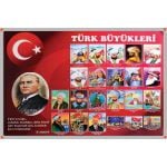 Türk Büyükleri Panosu (Alüminyum Çerçeveli) 70x100 cm