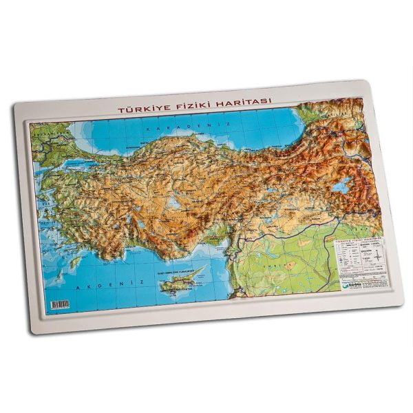 Kabartma Türkiye Fiziki Haritası 35x50 cm